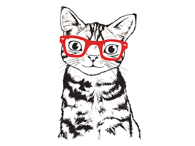 Cat with Glasses Drawing cat drawing glasses illustration sharpie