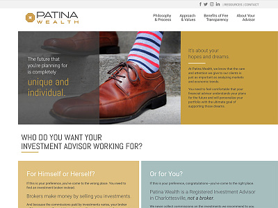 Patina Wealth website design
