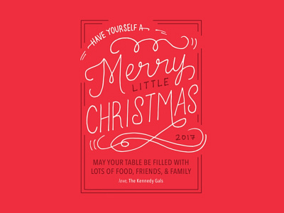 Christmas Lettering card christmas design lettering red