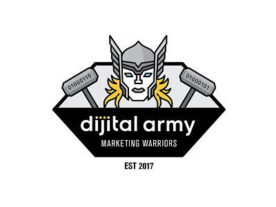 Digital Team Logo Concept badge digital dijital helmet logo thor