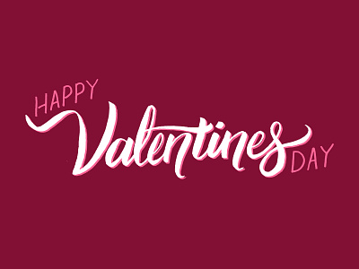 Valentine's Day Lettering card design lettering pink valentine valentines day