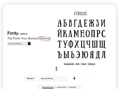 Fonts Website UI Design