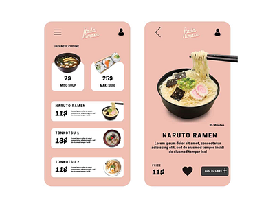 UI Design for food application.