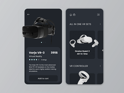 VR Application UI/UX Design app design graphic design ui ux