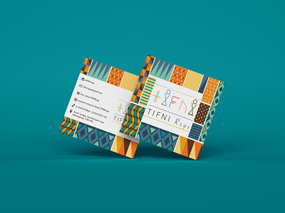 Tifni Rugs branding business card design flat illustration logo typography vector