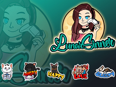 Lunar Sinner Twtich Gamer illustration twitch twitch logo twitch.tv twitchemotes