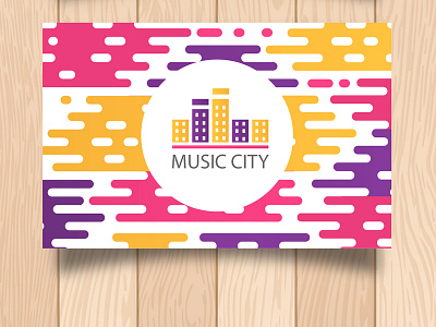 Music cit branding design flat illustration logo typography vector