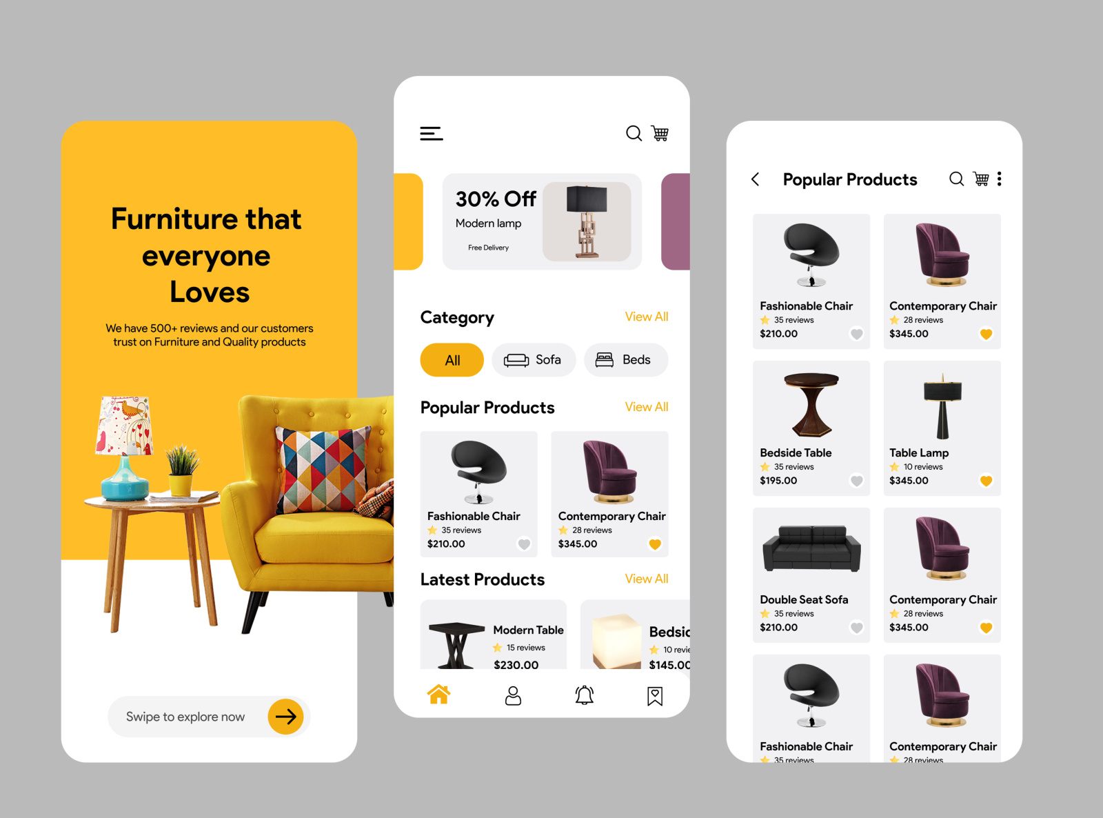 Furniture e-commerce App by Ehsan Shaukat on Dribbble