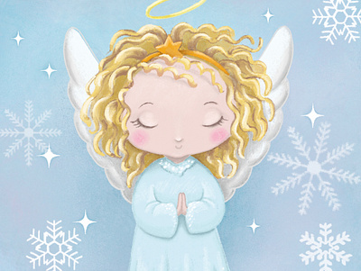 Cute xmas angel angel cute illustration xmas