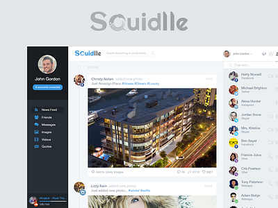 Squidlle - All social accounts in one place app flat interface project social socialnetwork squid squidlle startup ui web