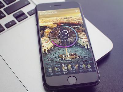 Weather App app colors interface ios iphone ui weather