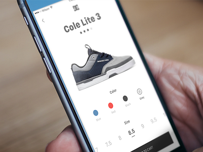 DC shoes app concept app dc ecommerce interface ios list mobile product shoes ui ux