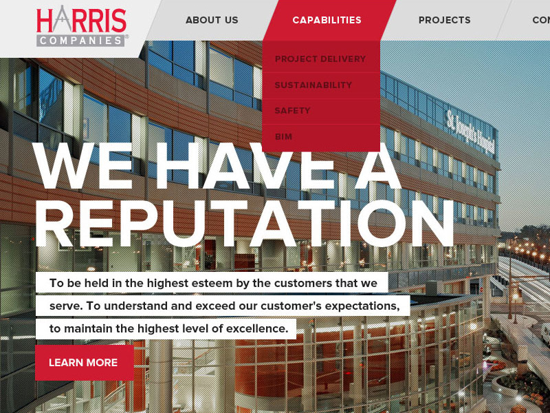 Harris Mechanical Homepage by Luke Prosser on Dribbble