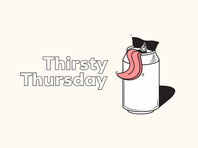 Thirsty Thurday beer can design flat icon illustration logo minimal thursday vector