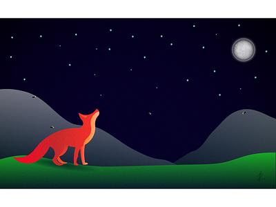 The Contemplative Fox affinity designer illustration vector