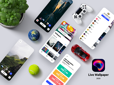Live Wallpaper - iOS App app clean ios mobile ui ux