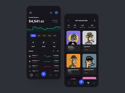 GIZMO WALLET - Crypto & NFT wallet cryptocurrency mobile app nft ui wallet