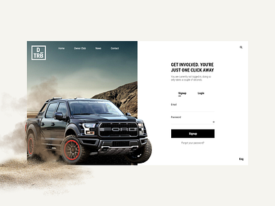 Daily UI 001 - Signup adobe xd clean dailyui drivetribe f150 ford offroad signup