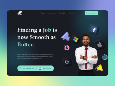 Job Search Portal Landing Page branding figma landing page product designing ui ui ux designing user research