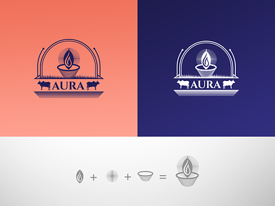 Logo design for AURA branding businesscard design graphic design logo