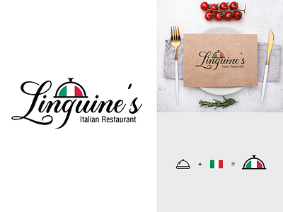 Logo design for US restaurant "linguine's Italian Restaurant" branding businesscard design graphic design logo logo design
