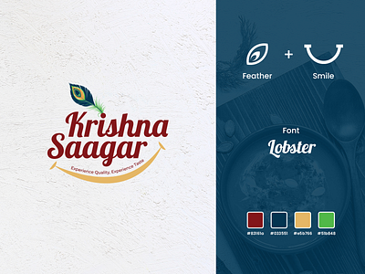 Logo design for Krishna Saagar Restaurant. branding design graphic design logo logo design