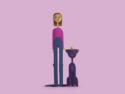 Woman with a cat