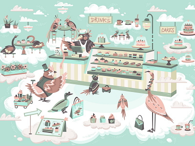 Bakery art cafe illustration vector