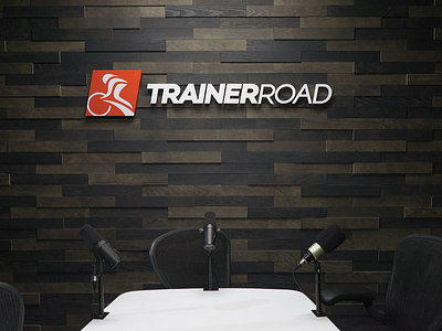 Podcast Room branding cycling logo podcast signage trainerroad