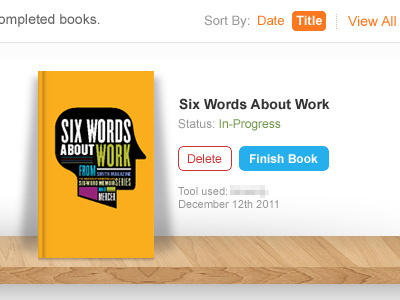 In-Progress Book Shelf button shelf ui ux web design wood