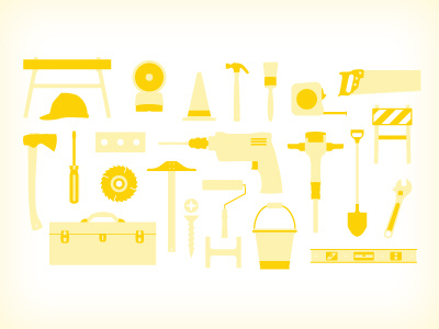 Yellow Tools branding icons illustration simple tools vector yellow