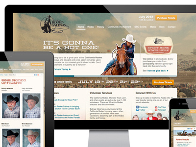 California Rodeo Salinas Launch! mobile first responsive screenshot texture web design