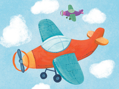 Plane children illustration plane sky