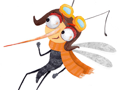 Mosquito character design illustration mosquito