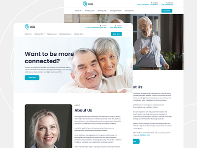Landing Page for Website of Hearing and Audiometry Services audometry design doctors hearing hearing and audiometry hearing devices hearing services hearing tests hearing tools redesign remake rewamp service services tests ui ux webdesign website