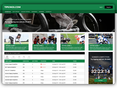 Online Sport Gambling (Tip Competition) Website UX/UI