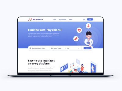 Find a Doctor website design doctor find ui ux web