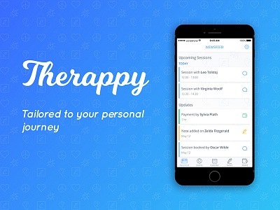 Therappy App UI app client clients design design thinking iphone mobile psych psychiatrist psychiatry psychological psychologist psychology ui user center design user experience user experience design userinterface ux