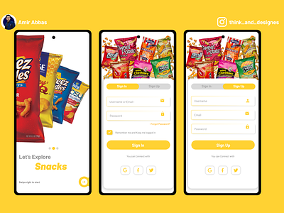 Snacks Mobile App app ui design graphic design ui uiux user interface web ui