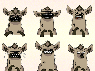 Hyena Character design character cry hyena illustration laugh vector