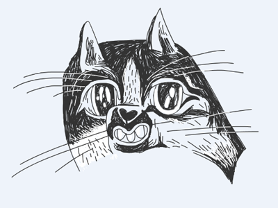 My Cat bw cat character sketch