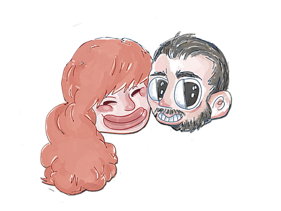 From our wedding invitation characters cute heads love