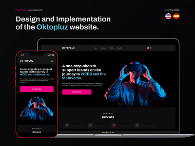 Site - Oktopluz landing page meta architecture metaverse mobile nft nft art product design responsive design uiux web3 website