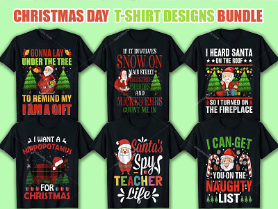 Christmas Day T Shirt Designs Bundle