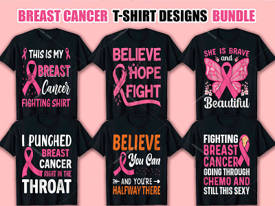 This is My Breast Cancer T-Shirt Designs Bundle.