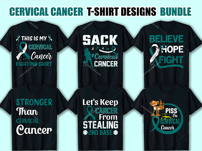 Cervical Cancer T-Shirt Designs Bundle.