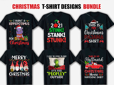 Christmas T Shirt Designs Bundle