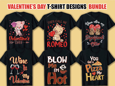 New Valentine's Day T Shirt Designs Bundle