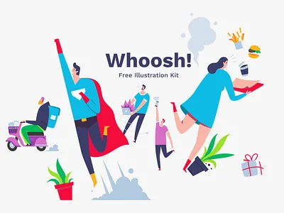 Whoosh! Illustration Kit design freebie illustration sketch ui vector vector illustration