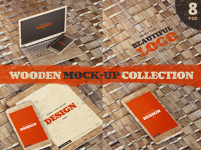 Wooden Mock-ups mock up mock ups mockup mockups psd smart object smartobject wood wooden